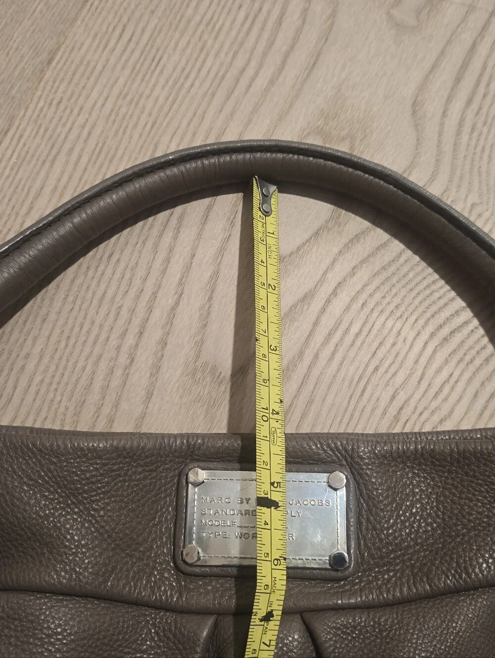 Marc by Marc Jacobs Taupe Pebbled Leather Hobo Shoulder Bag